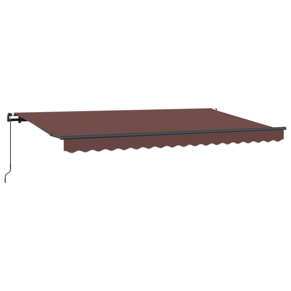 Produktbild för Utfällbar markis Brun 400 x 200 cm tyg