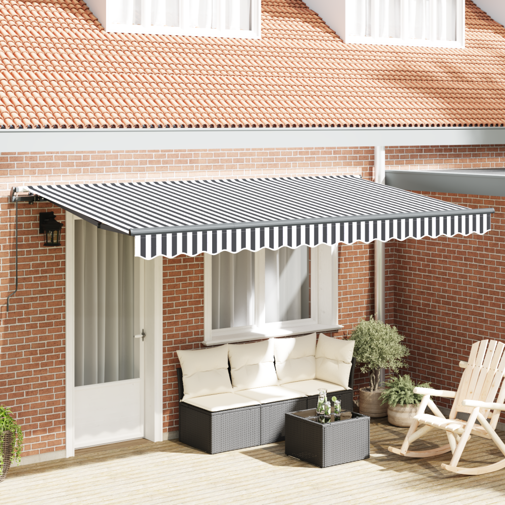 Produktbild för Utfällbar markis Antracit 400 x 200 cm tyg
