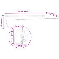 Produktbild för Utfällbar markis Antracit 400 x 200 cm tyg