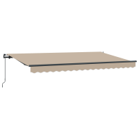Produktbild för Utfällbar markis Beige 400 x 200 cm tyg