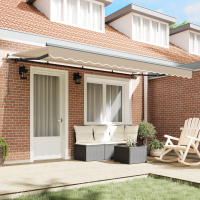 Produktbild för Utfällbar markis Beige 400 x 200 cm tyg