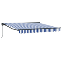 Produktbild för Markisram Blå och Vit 300 x 250 cm Polyester med PU-beläggning