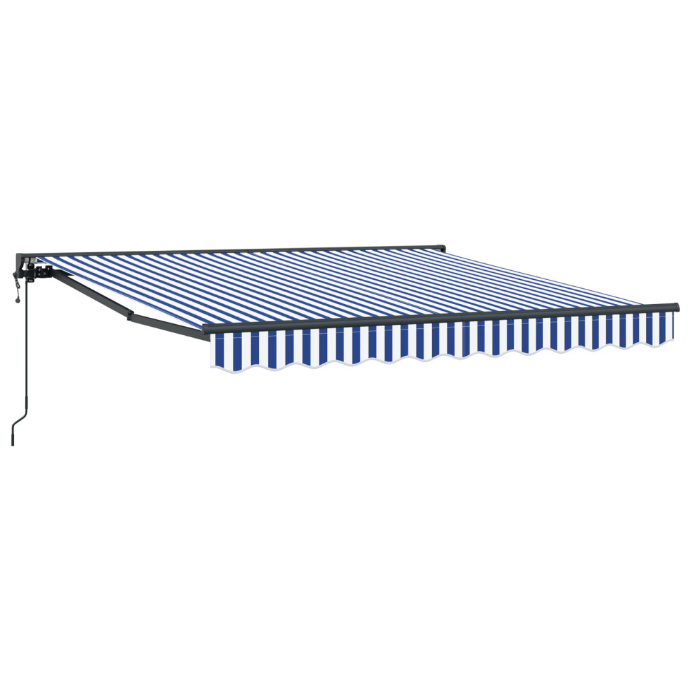 Produktbild för Markisram Blå och Vit 300 x 250 cm Polyester med PU-beläggning