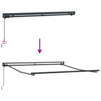 Produktbild för Utfällbar markis Blå och Vit 300 x 250 cm
