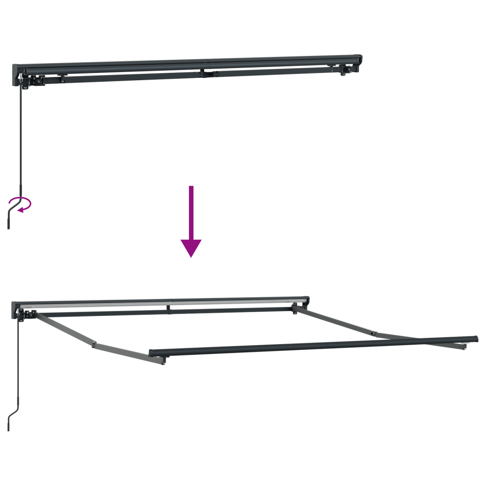 Produktbild för Markisram Gul och Vit 300 x 250 cm Polyester med PU-beläggning