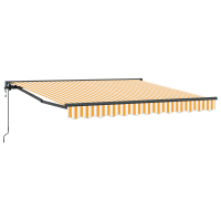 Produktbild för Markisram Gul och Vit 300 x 250 cm Polyester med PU-beläggning