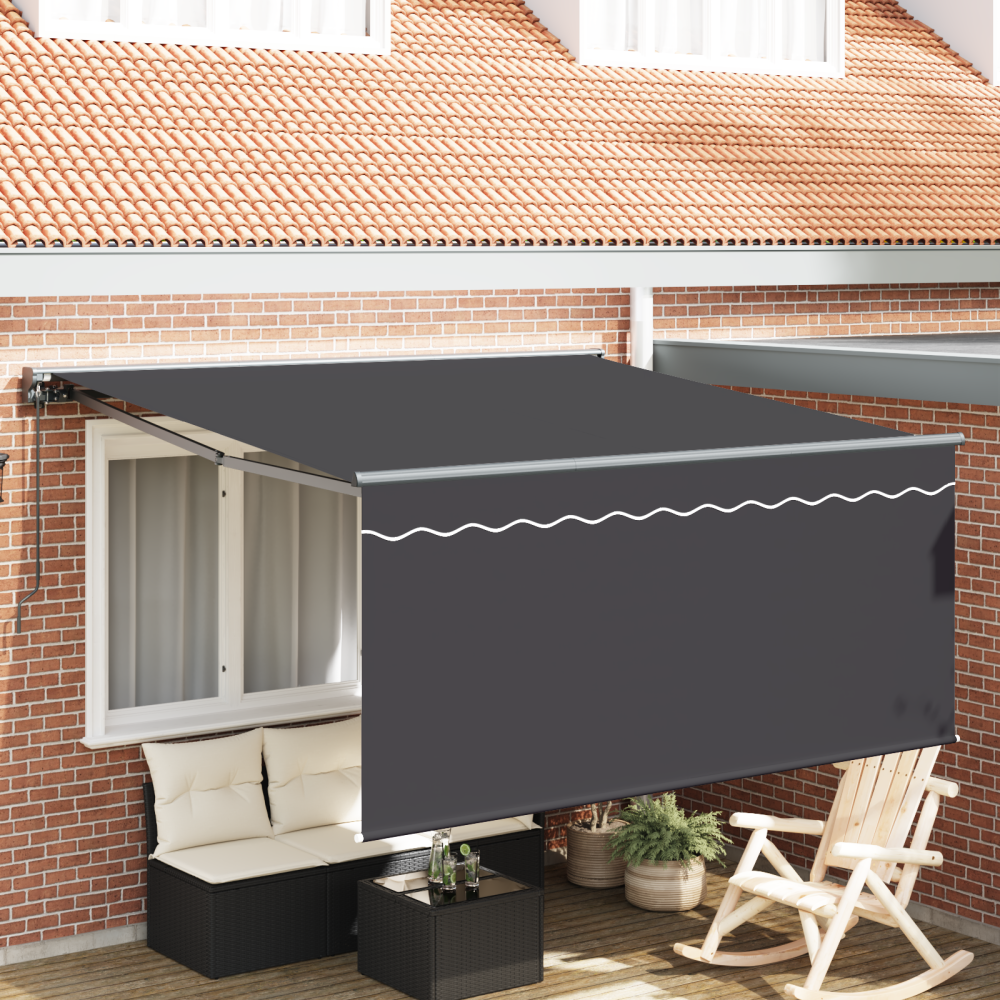 Produktbild för Utfällbar markis Antracit 300 x 250 cm Polyester och aluminium