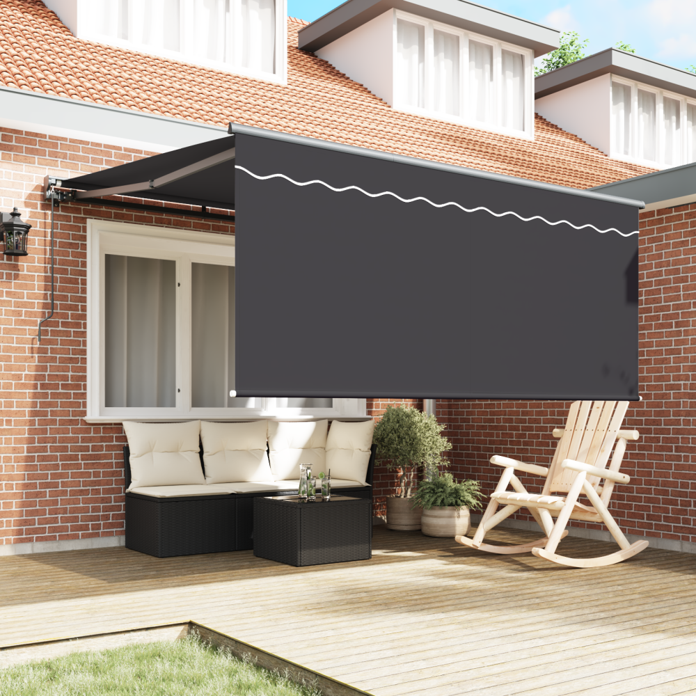 Produktbild för Utfällbar markis Antracit 300 x 250 cm Polyester och aluminium