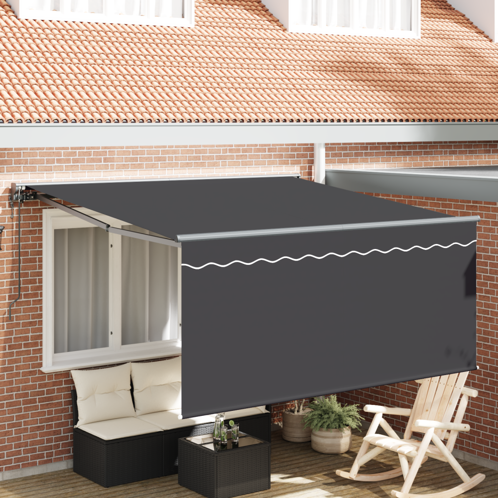 Produktbild för Utfällbar markis Antracit 300 x 250 cm Polyester och aluminium