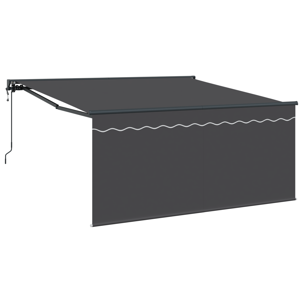 Produktbild för Utfällbar markis Antracit 300 x 250 cm Polyester och aluminium
