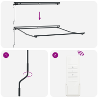 Produktbild för Markisram Orange och Svart 300 x 250 cm
