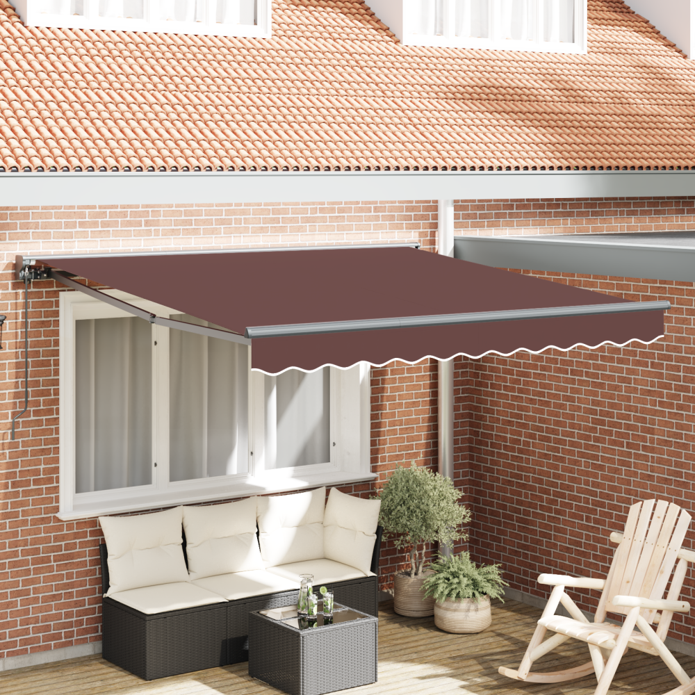 Produktbild för Markisram Brun 300 x 250 cm Polyester med PU-beläggning