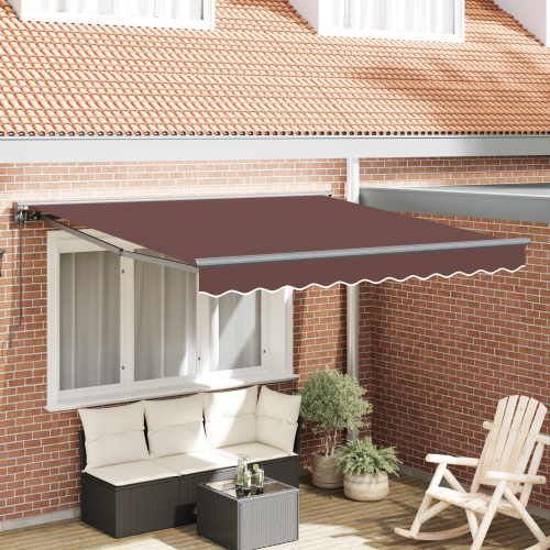vidaXL Markisram Brun 300 x 250 cm Polyester med PU-beläggning