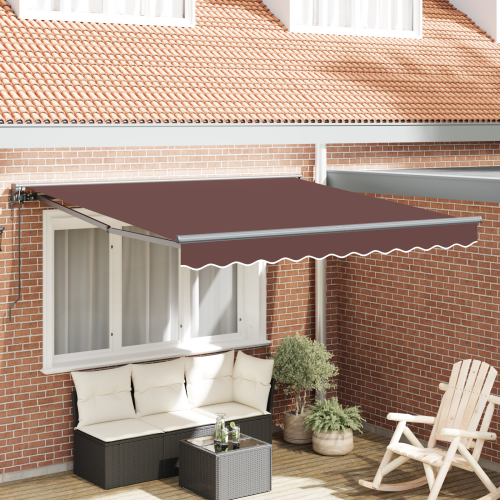 vidaXL Markisram Brun 300 x 250 cm Polyester med PU-beläggning