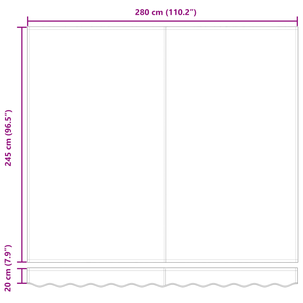 Produktbild för Markisram Brun 300 x 250 cm Polyester med PU-beläggning