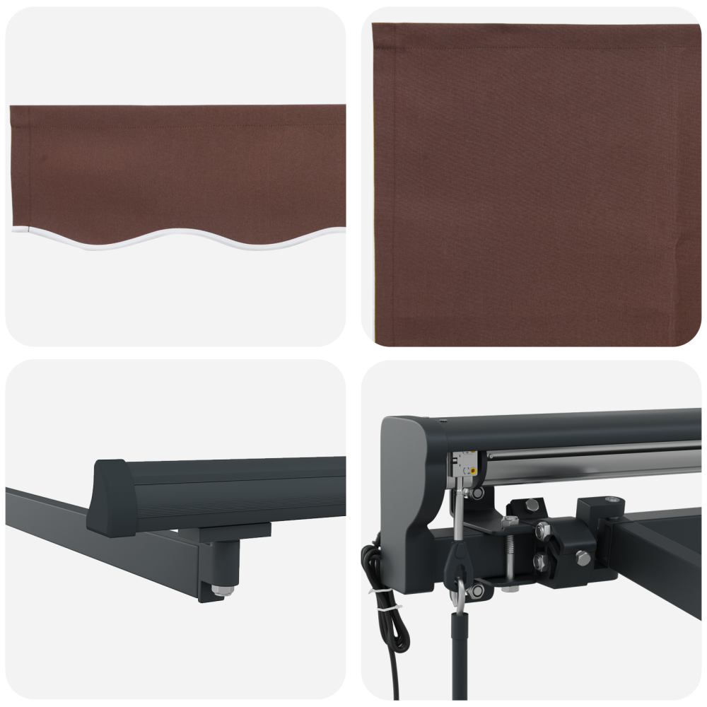 Produktbild för Markisram Brun 300 x 250 cm Polyester med PU-beläggning