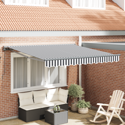vidaXL Markisram Antracit och vitt 300 x 250 cm