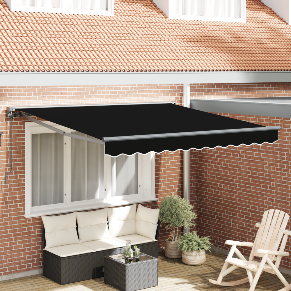 Produktbild för Markisram Svart 300 x 250 cm Polyester med PU-beläggning