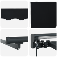 Produktbild för Markisram Svart 300 x 250 cm Polyester med PU-beläggning