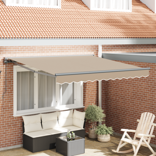 vidaXL Markisram Beige 300 x 250 cm Polyester med PU-beläggning