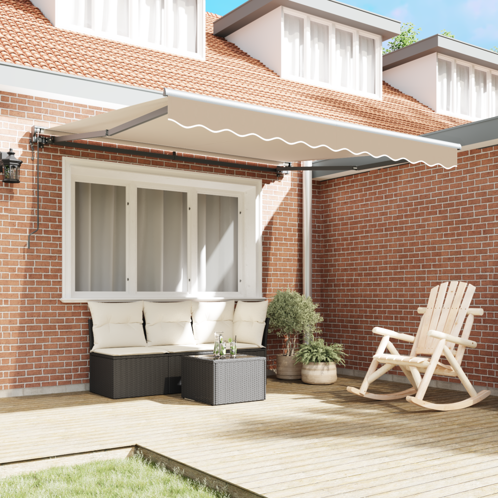 Produktbild för Markisram Beige 300 x 250 cm Polyester med PU-beläggning