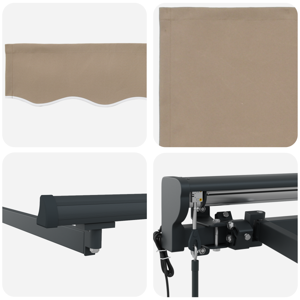 Produktbild för Markisram Beige 300 x 250 cm Polyester med PU-beläggning