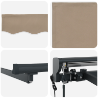 Produktbild för Markisram Beige 300 x 250 cm Polyester med PU-beläggning