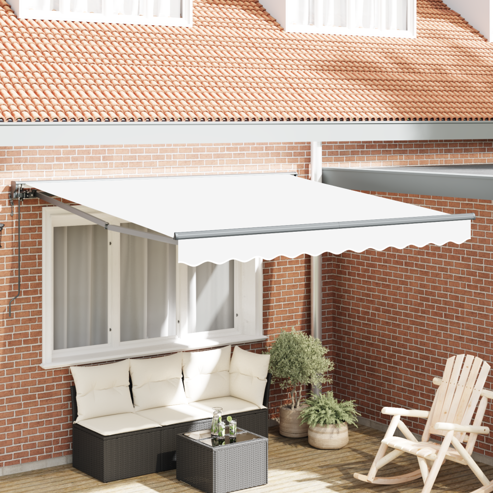 Produktbild för Markisram Vit 300 x 250 cm Polyester med PU-beläggning