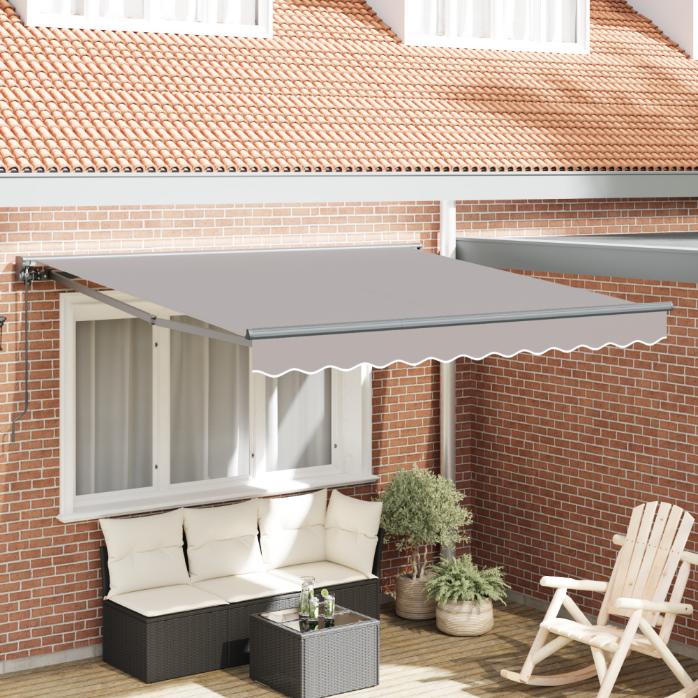 Produktbild för Markisram Ljusgrå 300 x 250 cm Polyester med PU-beläggning