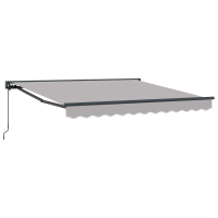 Produktbild för Markisram Ljusgrå 300 x 250 cm Polyester med PU-beläggning