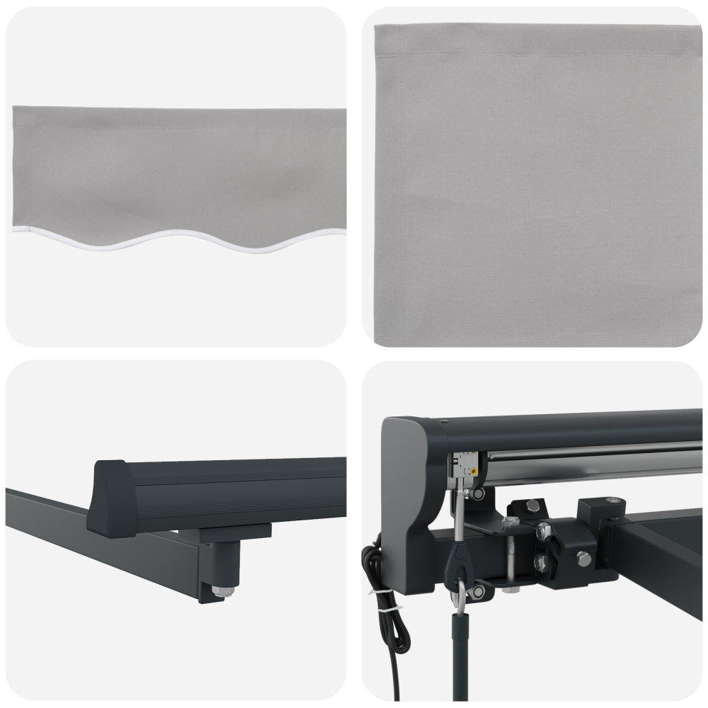 Produktbild för Markisram Ljusgrå 300 x 250 cm Polyester med PU-beläggning