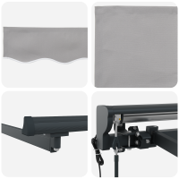 Produktbild för Markisram Ljusgrå 300 x 250 cm Polyester med PU-beläggning