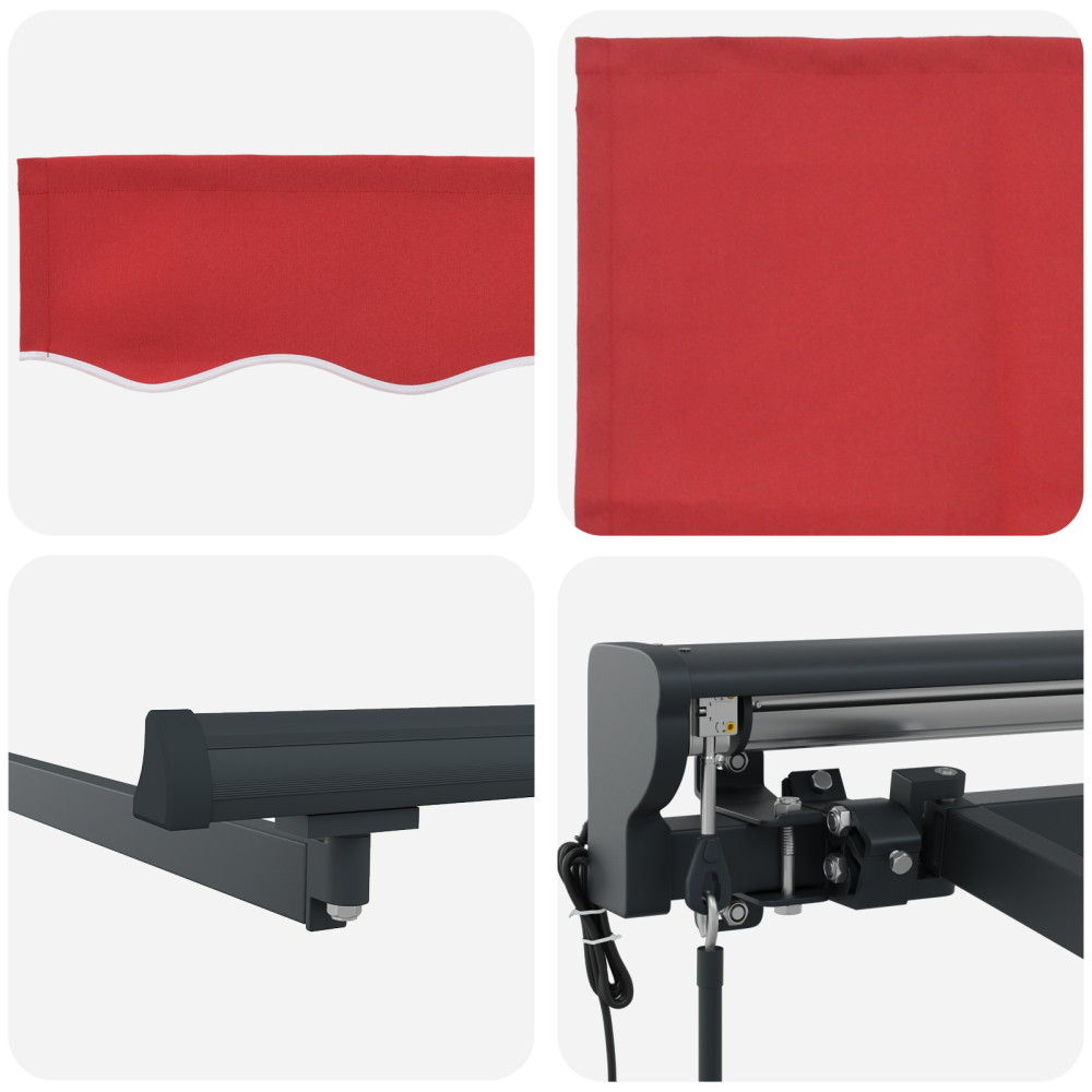 Produktbild för Markisram Röd 300 x 250 cm Polyester med PU-beläggning