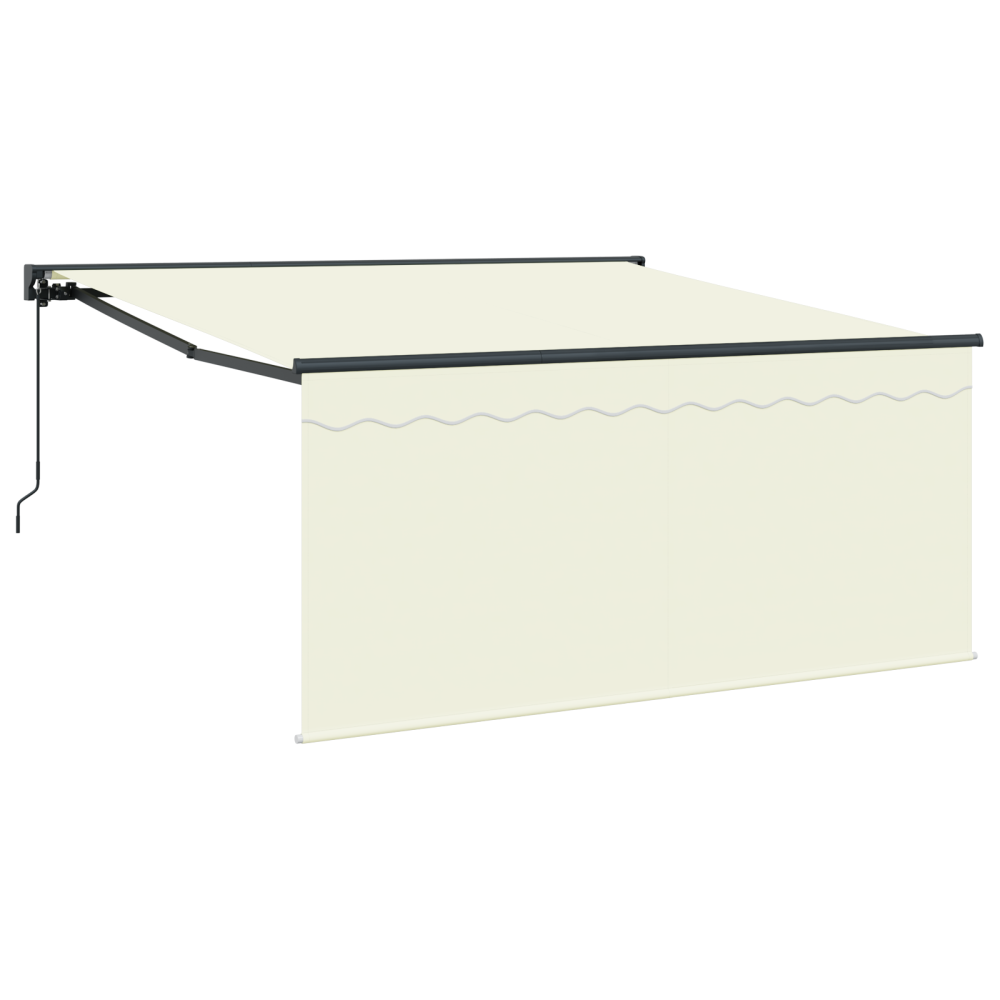 Produktbild för Utfällbar markis Kräm 350 x 250 cm Polyester och aluminium