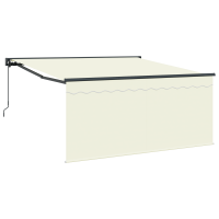 Produktbild för Utfällbar markis Kräm 350 x 250 cm Polyester och aluminium