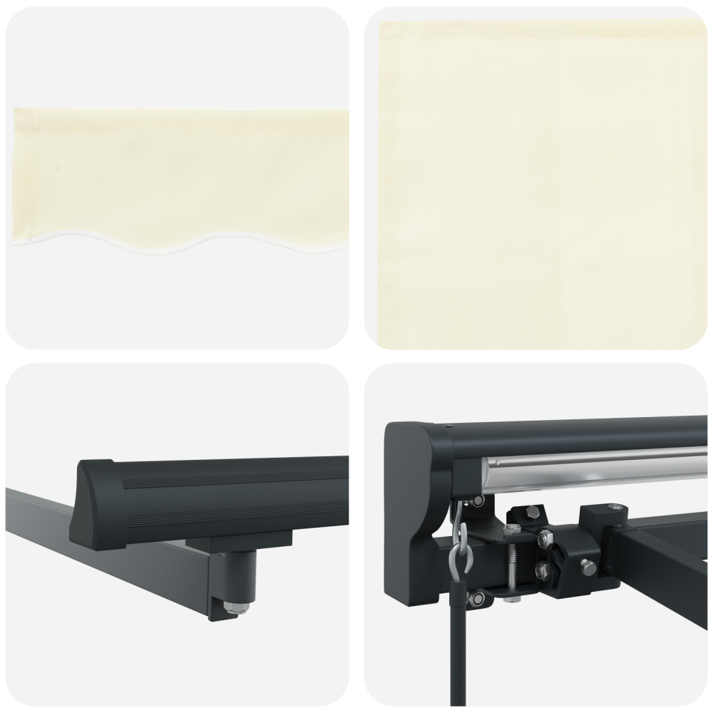 Produktbild för Utfällbar markis Kräm 350 x 250 cm Polyester och aluminium