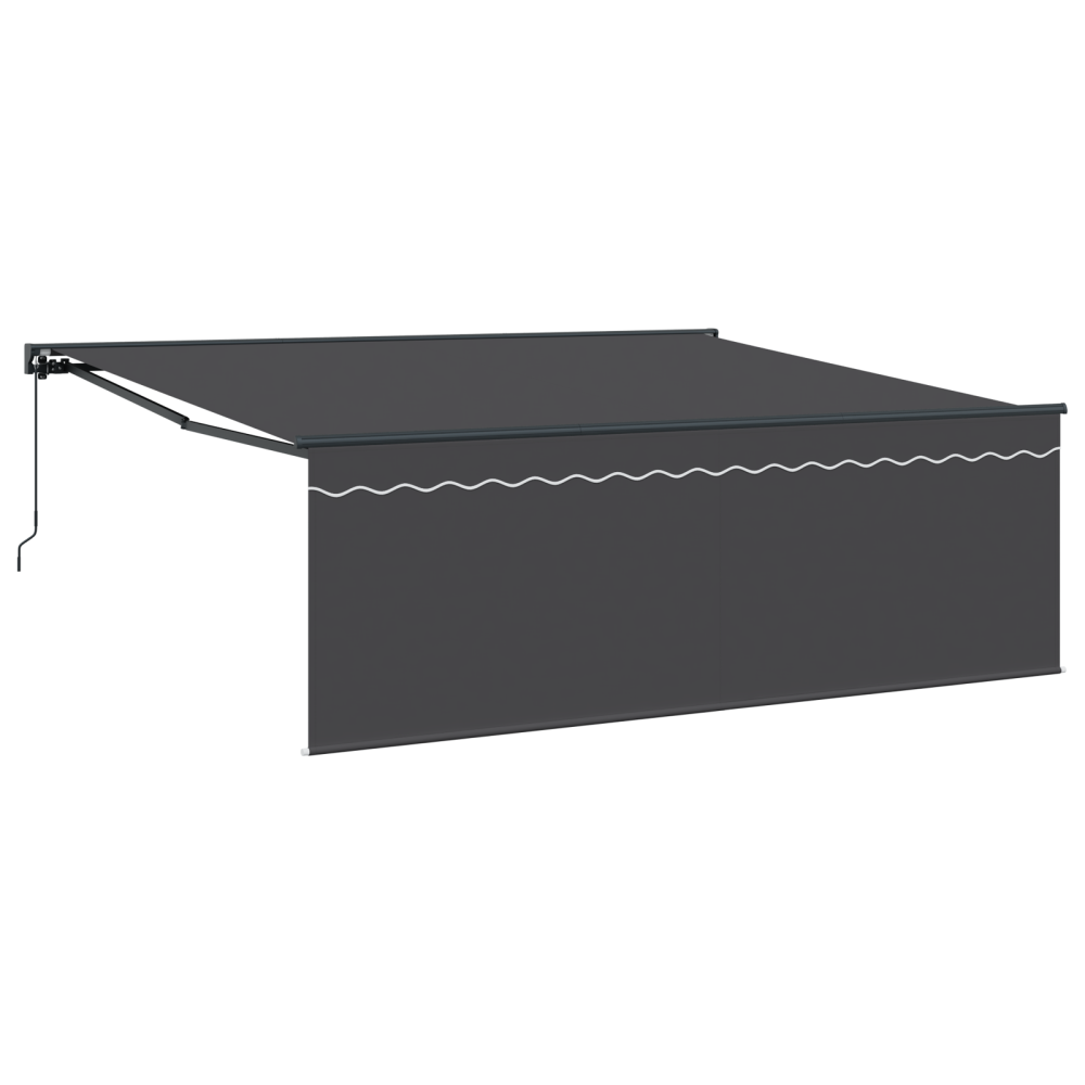 Produktbild för Markisram Gul och Vit 350 x 250 cm Polyester med PU-beläggning
