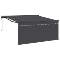 Produktbild för Utfällbar markis Antracit 350 x 250 cm Polyester och aluminium
