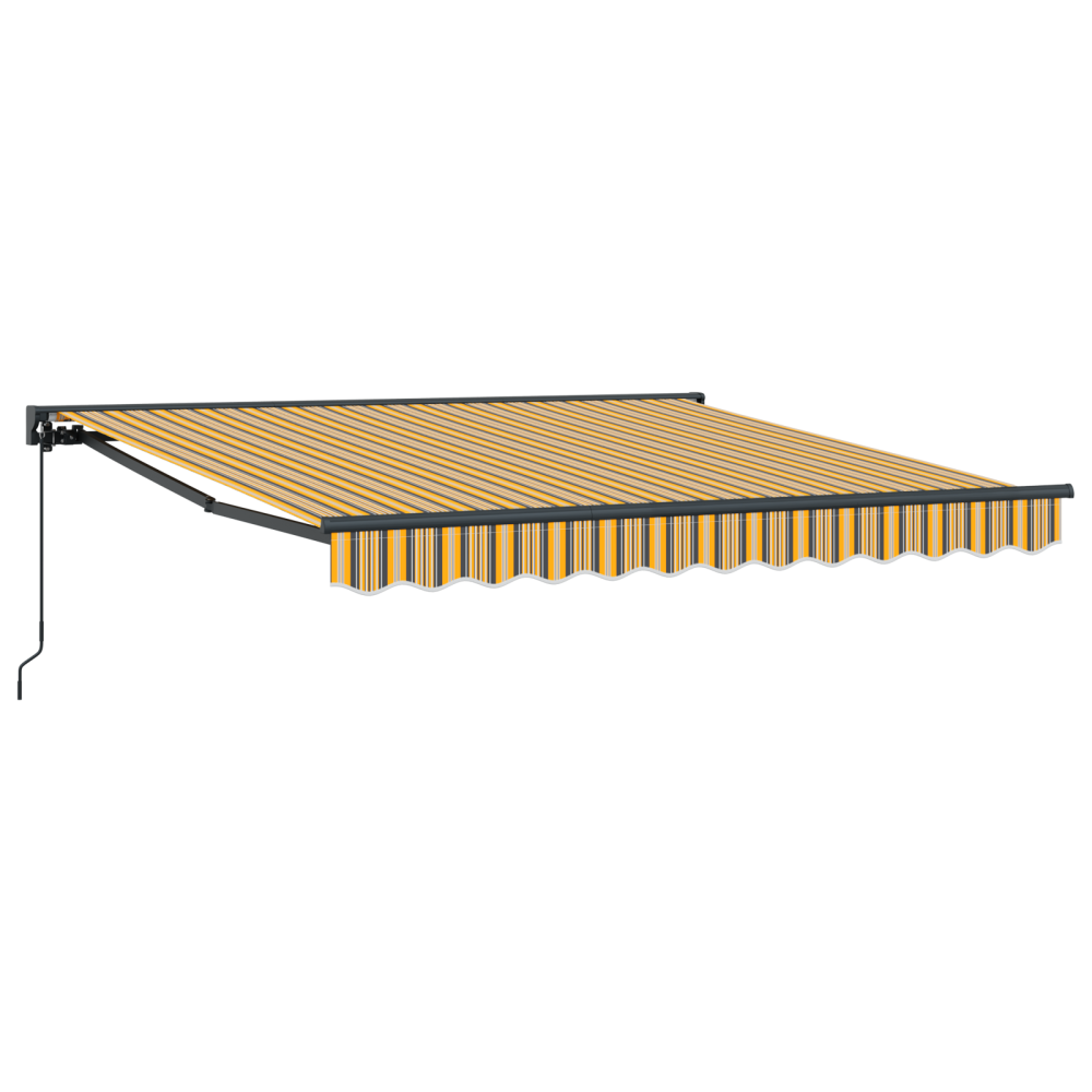 Produktbild för Markisram Gul och Grå 350 x 250 cm Polyester med PU-beläggning