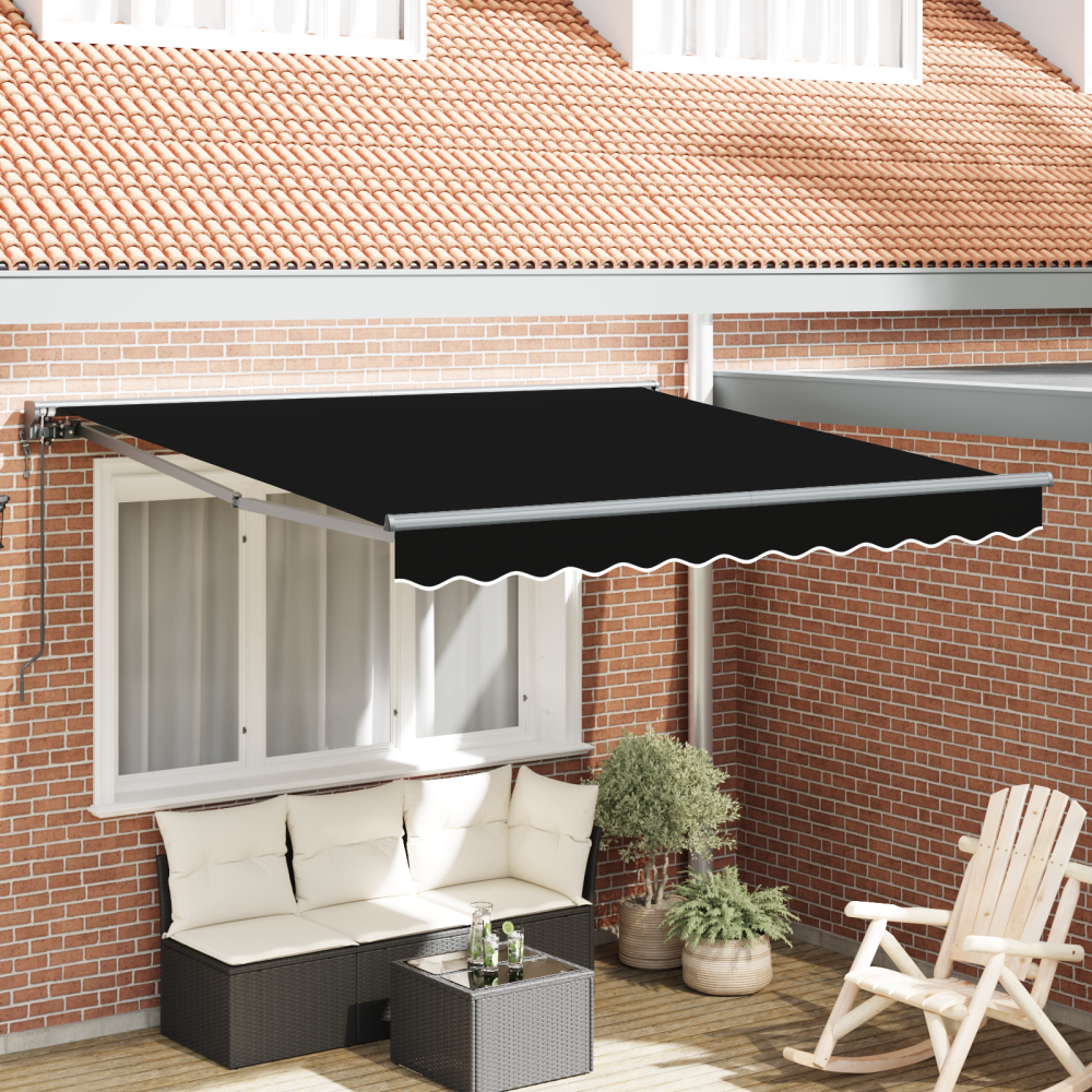 Produktbild för Markisram Svart 350 x 250 cm Polyester med PU-beläggning