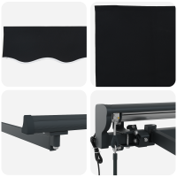 Produktbild för Markisram Svart 350 x 250 cm Polyester med PU-beläggning