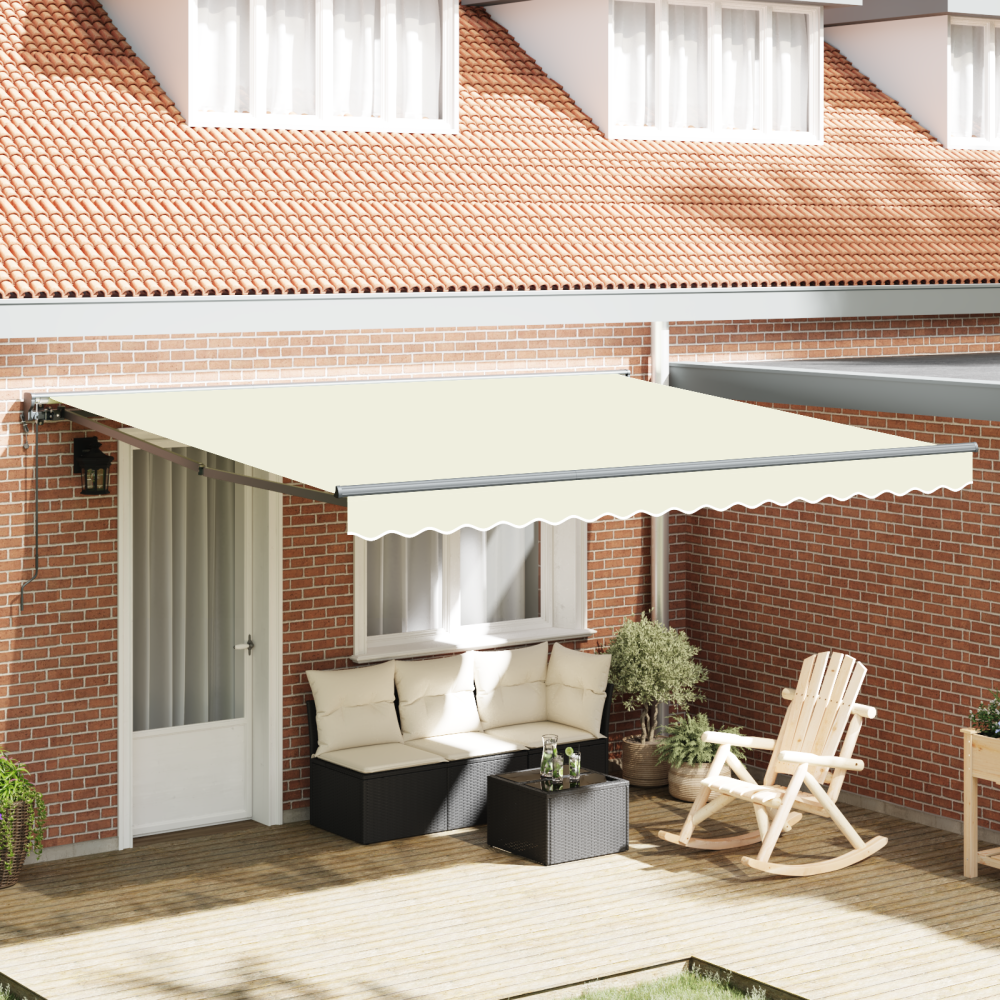 Produktbild för Markisram Kräm 400 × 300 cm Polyester med PU-beläggning