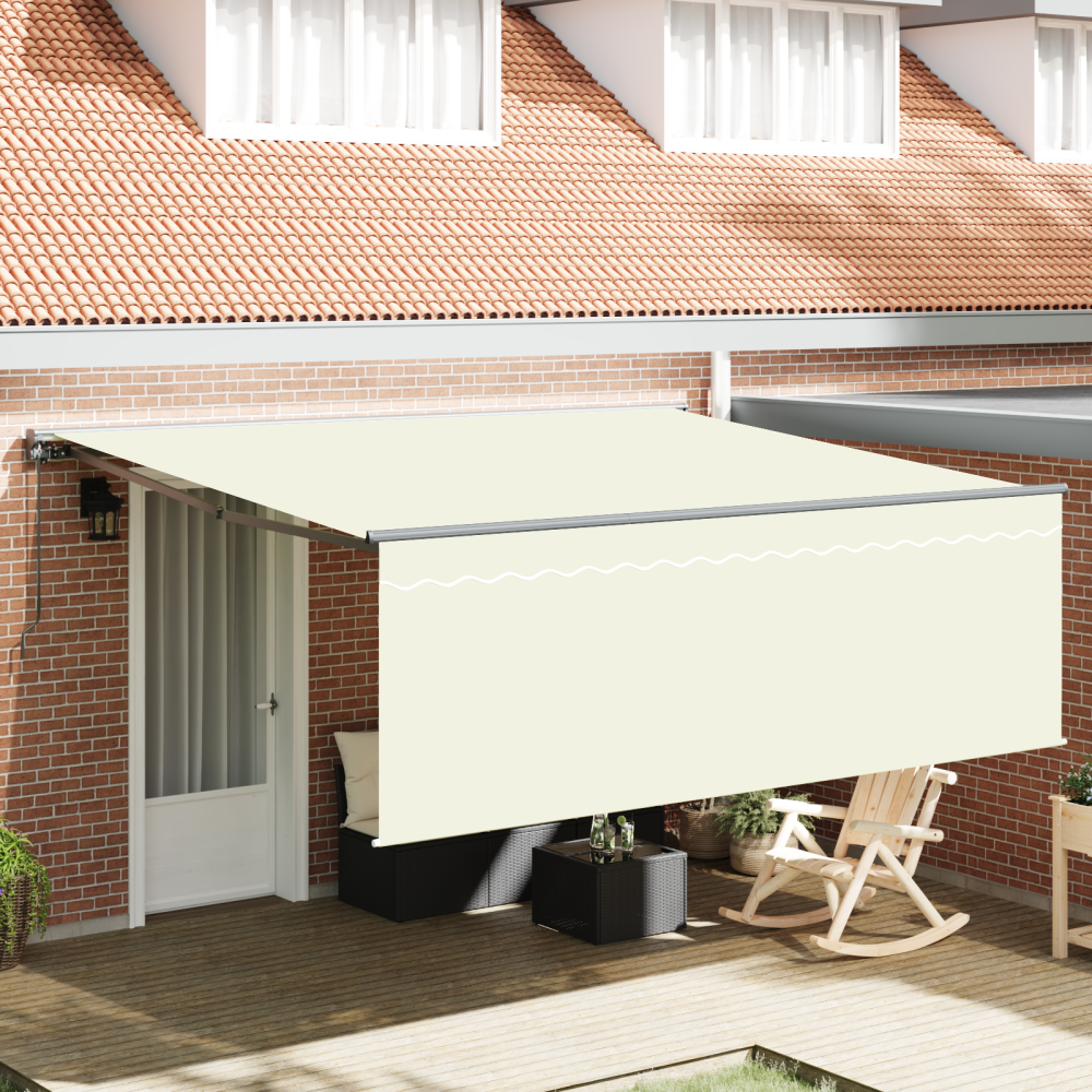 Produktbild för Utfällbar markis Kräm 400 × 300 cm Polyester och aluminium