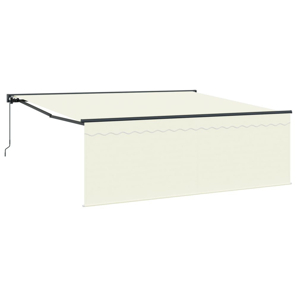 Produktbild för Utfällbar markis Kräm 400 × 300 cm Polyester och aluminium