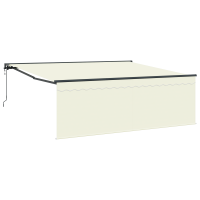 Produktbild för Utfällbar markis Kräm 400 × 300 cm Polyester och aluminium