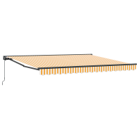 Produktbild för Markisram Gul och Vit 400 × 300 cm Polyester med PU-beläggning