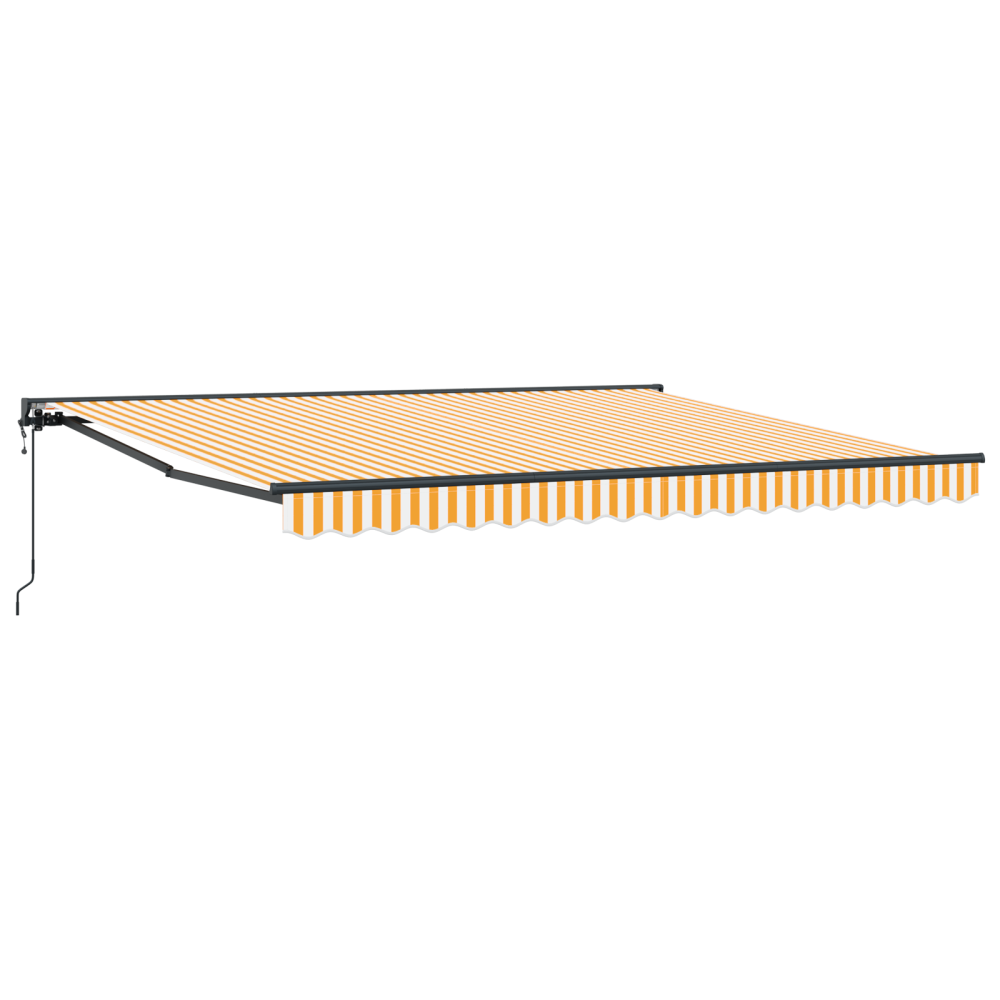 Produktbild för Markisram Gul och Vit 400 × 300 cm Polyester med PU-beläggning
