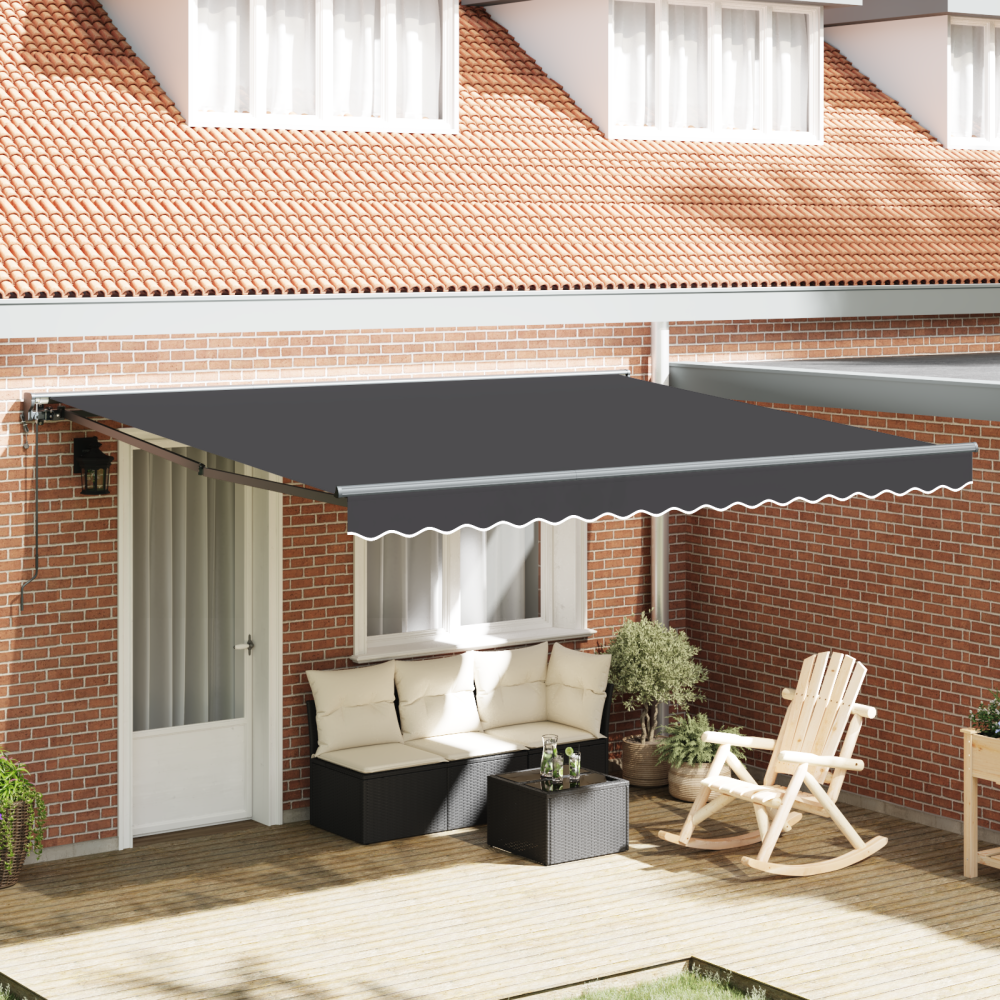 Produktbild för Markisram Antracit 400 × 300 cm Polyester med PU-beläggning