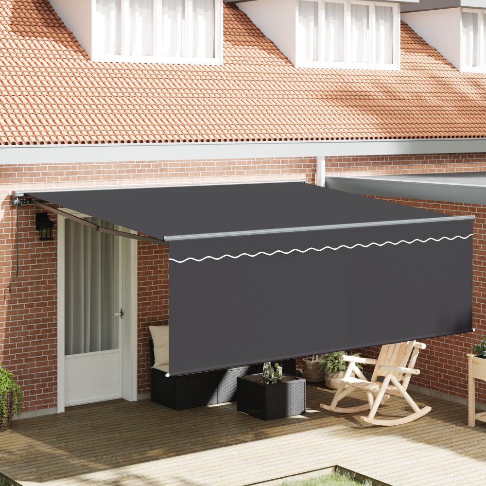 Produktbild för Utfällbar markis Antracit 400 × 300 cm Polyester och aluminium