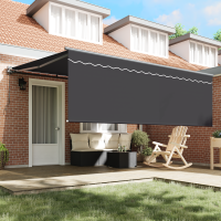 Produktbild för Utfällbar markis Antracit 400 × 300 cm Polyester och aluminium